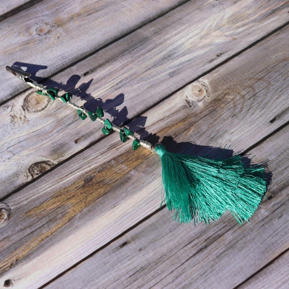 Malachite Crystal clip/blunt/card Holder
